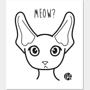 Meow? - curious cat - positive version Posters and Art